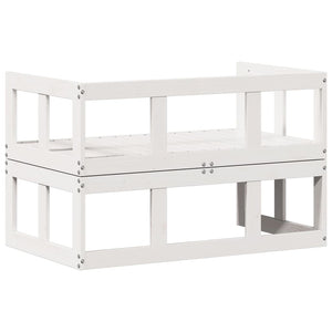 2-in-1 Gartensofa Ausziehbar Kiefer Weiß