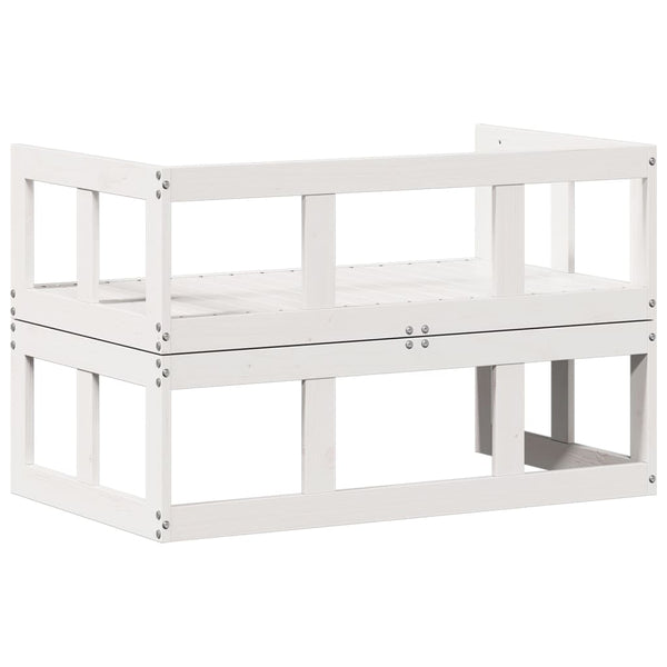 2-in-1 Gartensofa Ausziehbar Kiefer Weiß