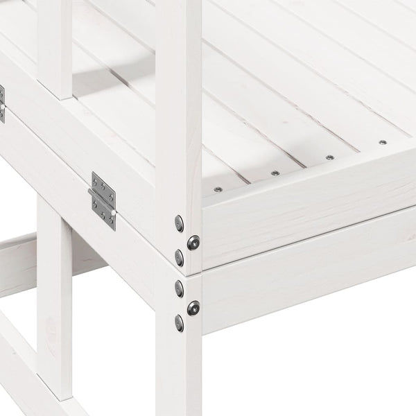 2-in-1 Gartensofa Ausziehbar Kiefer Weiß