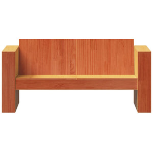 vidaXL Canapé de jardin 2 places marron ciré 134x60x62 cm Pin massif