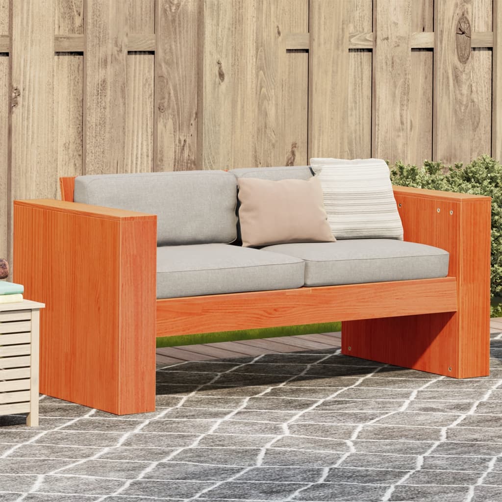 vidaXL Canapé de jardin 2 places marron ciré 134x60x62 cm Pin massif