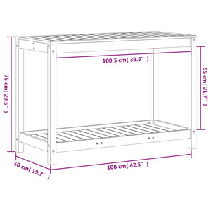Pflanztisch Kiefer Massivholz Wachsbraun 108cm