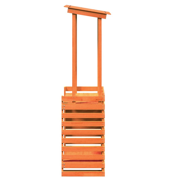 vidaXL Bar de jardin avec toit Bois de pin massif Marron 112,5x57x195,5 cm