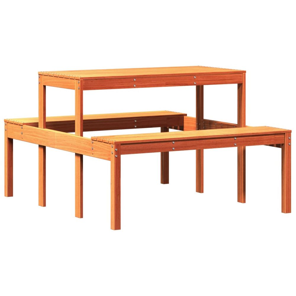 Picknicktisch Wachsbraun Kiefer Massivholz
