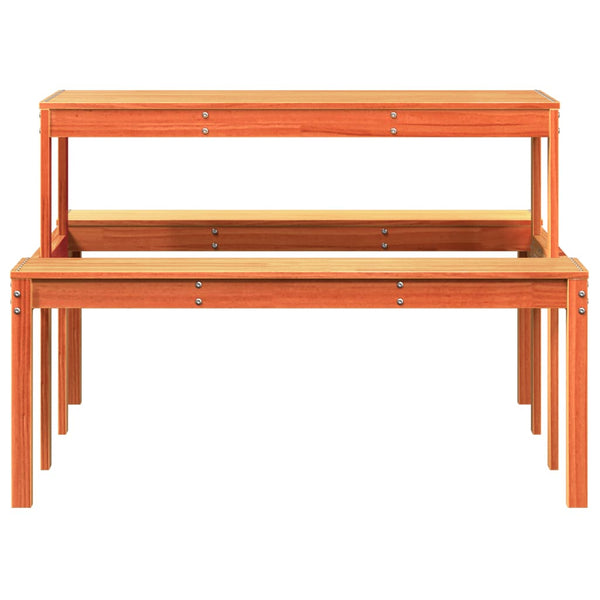 Picknicktisch Wachsbraun Kiefer Massivholz