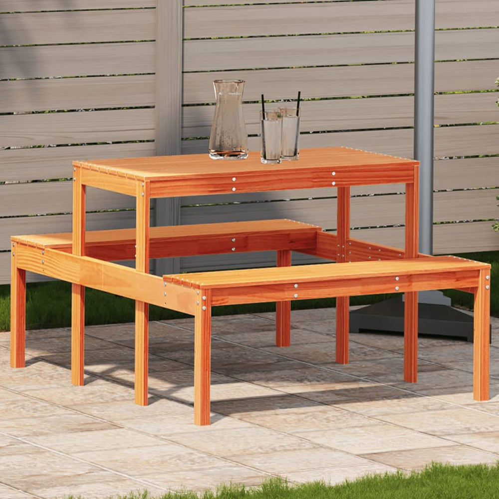 Picknicktisch Wachsbraun Kiefer Massivholz