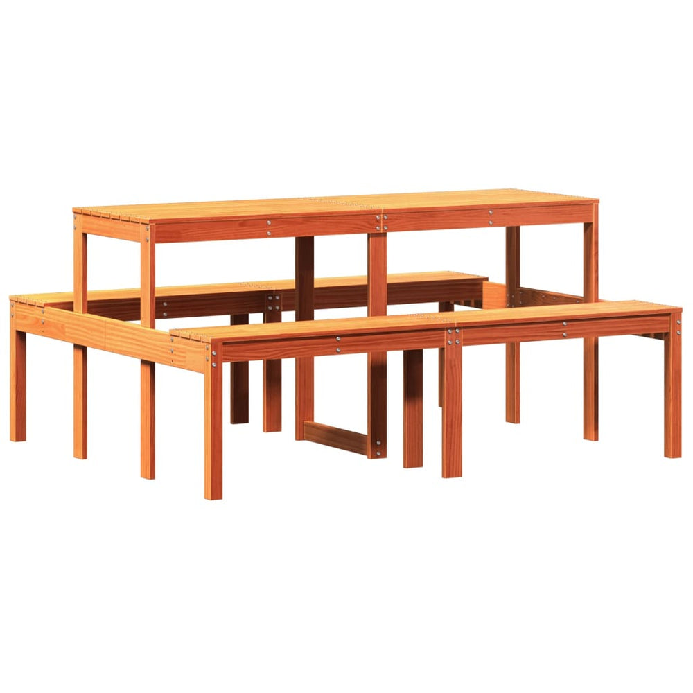 Picknicktisch Wachsbraun Kiefer Massivholz 160cm