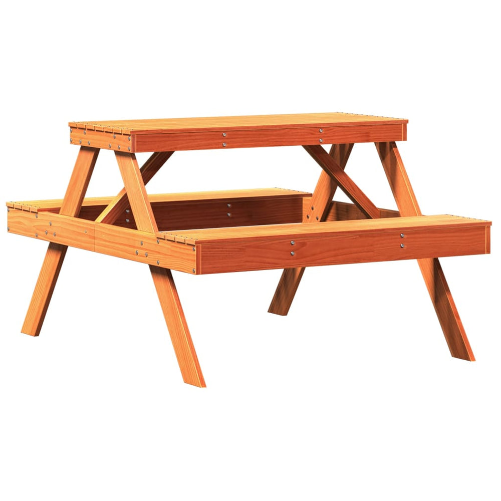 Picknicktisch Wachsbraun Kiefer Massivholz 105x134 cm
