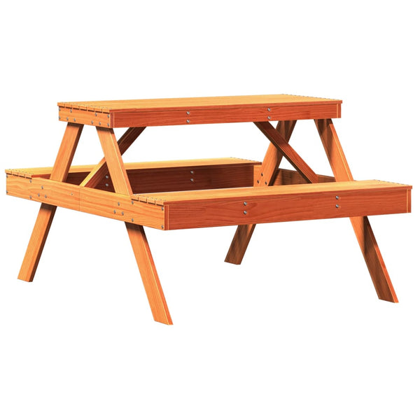 Picknicktisch Wachsbraun Kiefer Massivholz 105x134 cm