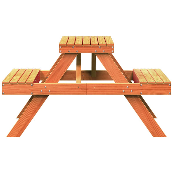 Picknicktisch Wachsbraun Kiefer Massivholz 105x134 cm