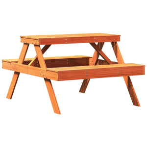 Picknicktisch Wachsbraun Kiefer Massivholz 105x134 cm