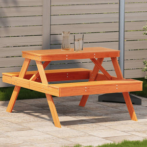 Picknicktisch Wachsbraun Kiefer Massivholz 105x134 cm