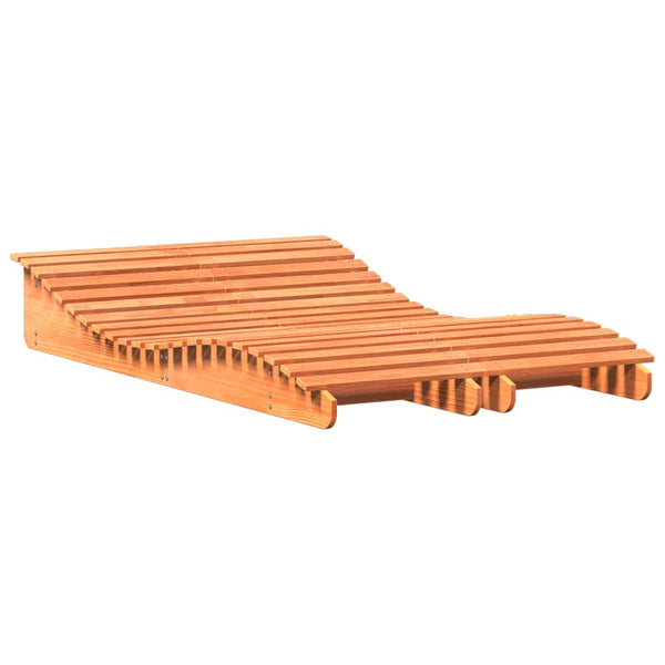 Sonnenliegen 2er Set, Kiefer Massivholz, Wachsbraun