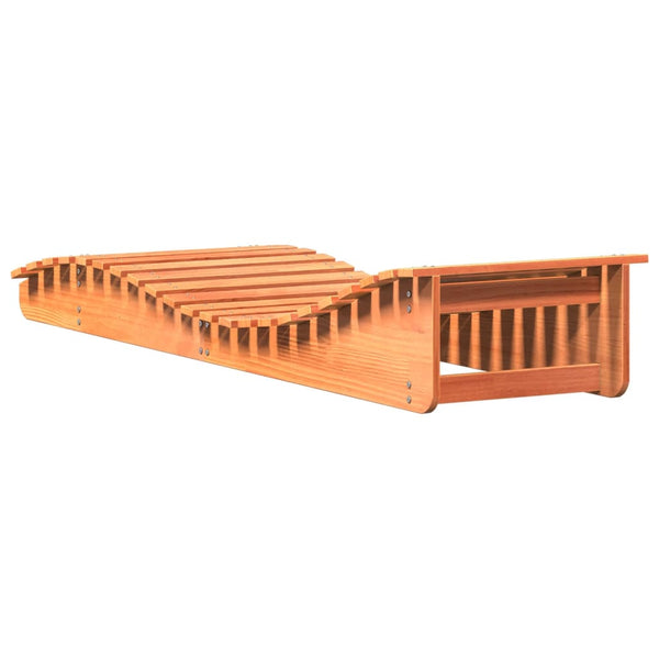 Sonnenliegen 2er Set, Kiefer Massivholz, Wachsbraun