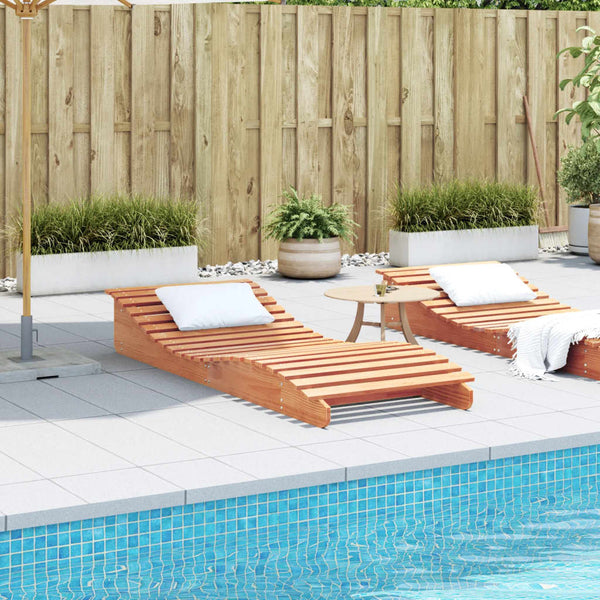 vidaXL Bain de soleil ciré marron 205x80x31,5 cm pin massif