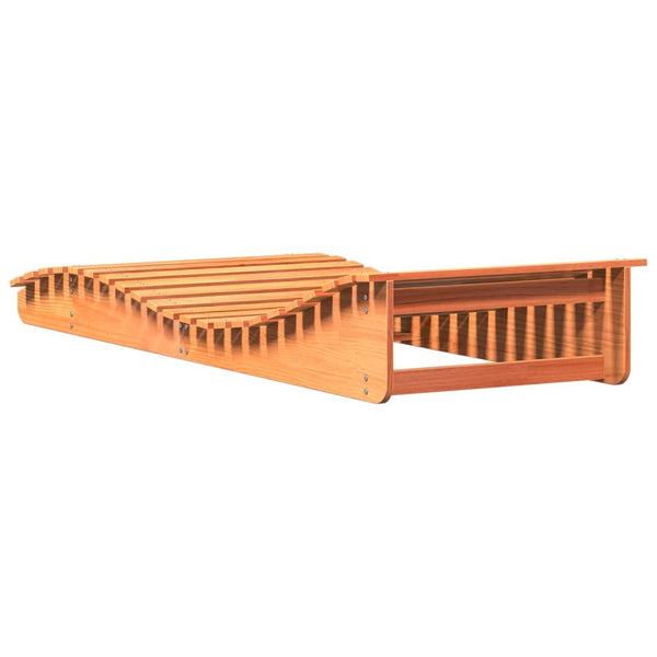 vidaXL Bain de soleil ciré marron 205x80x31,5 cm pin massif