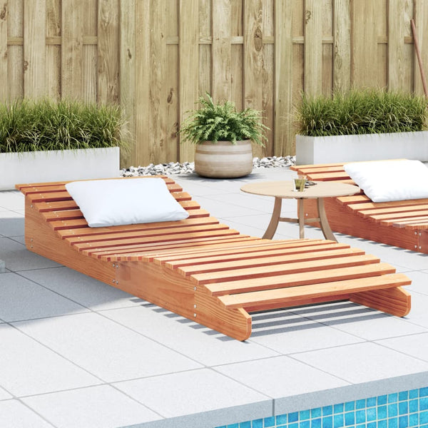 vidaXL Bain de soleil ciré marron 205x80x31,5 cm pin massif