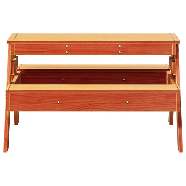 Kinder Picknicktisch Massivholz Wachsbraun