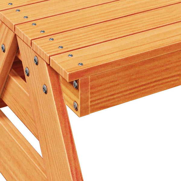 Kinder Picknicktisch Massivholz Wachsbraun