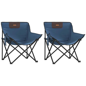 2er Set Campingstühle Klappbar mit Tasche Blau