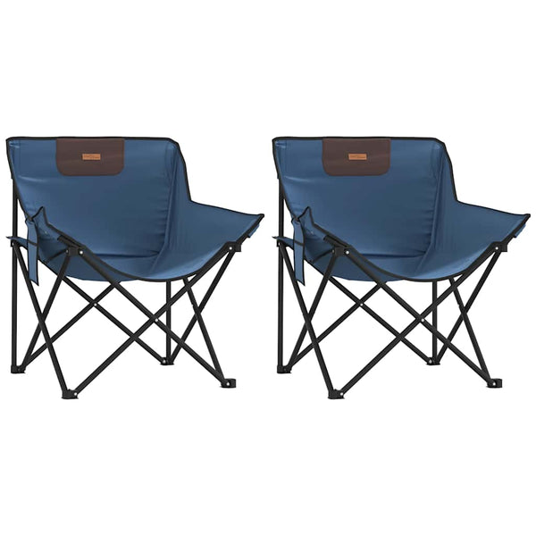 2er Set Campingstühle Klappbar mit Tasche Blau