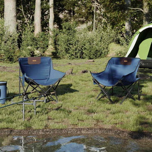 2er Set Campingstühle Klappbar mit Tasche Blau