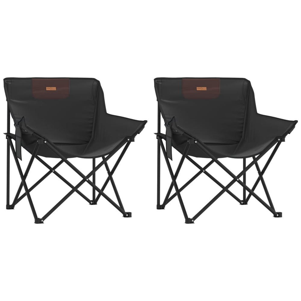 2er Set Klappbare Campingstühle mit Tasche Schwarz
