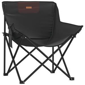 2er Set Klappbare Campingstühle mit Tasche Schwarz