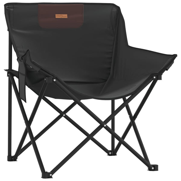 2er Set Klappbare Campingstühle mit Tasche Schwarz
