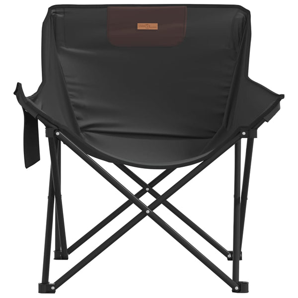 2er Set Klappbare Campingstühle mit Tasche Schwarz