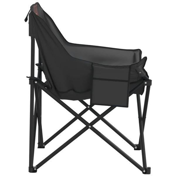 2er Set Klappbare Campingstühle mit Tasche Schwarz