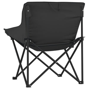 2er Set Klappbare Campingstühle mit Tasche Schwarz