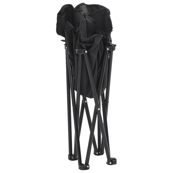 2er Set Klappbare Campingstühle mit Tasche Schwarz