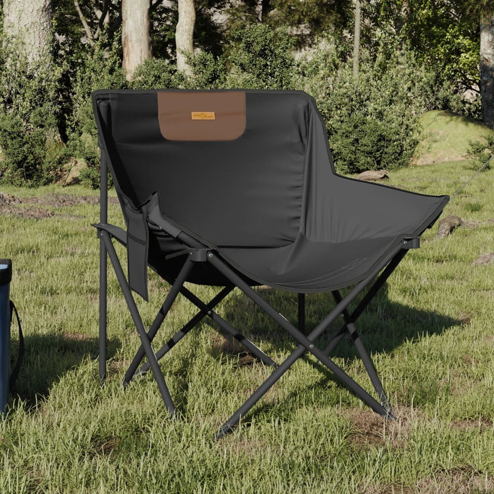2er Set Klappbare Campingstühle mit Tasche Schwarz