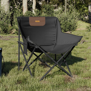 2er Set Klappbare Campingstühle mit Tasche Schwarz