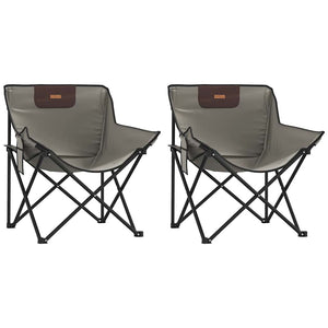 Klappbare Campingstühle 2er Set Grau