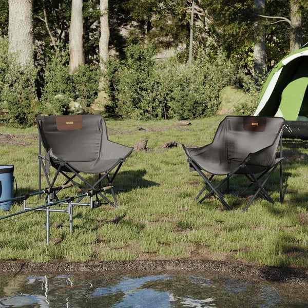 Klappbare Campingstühle 2er Set Grau