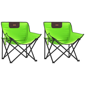 Klappbare Campingstühle 2er-Set Grün