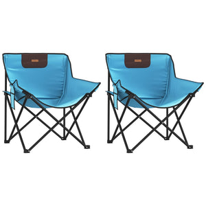 2er Set Campingstühle Hellblau mit Tasche