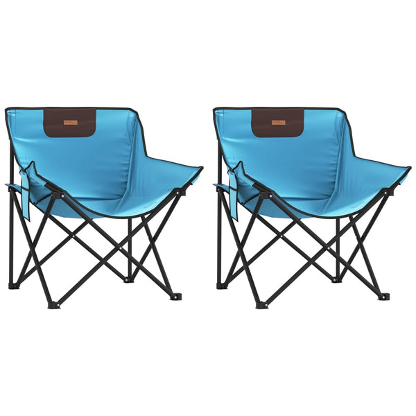 2er Set Campingstühle Hellblau mit Tasche