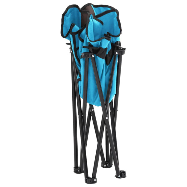 2er Set Campingstühle Hellblau mit Tasche