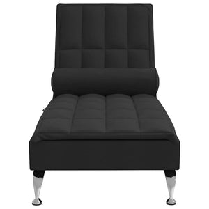 Massage Chaiselongue Schwarz mit Nackenrolle