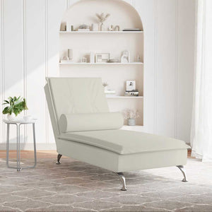 Massage Chaiselongue Creme Samt