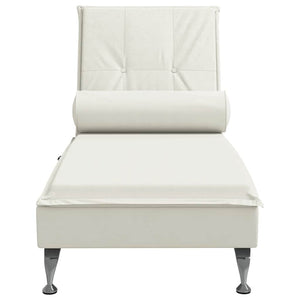 Massage Chaiselongue Creme Samt