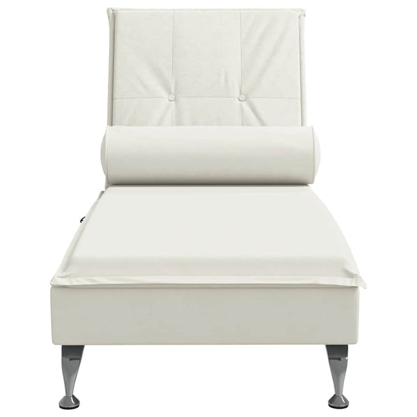 Massage Chaiselongue Creme Samt