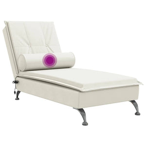 Massage Chaiselongue Creme Samt