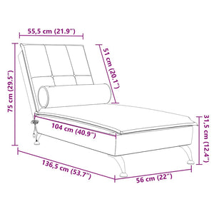 Massage Chaiselongue Creme Samt