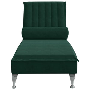 Massage Chaiselongue Dunkelgrün Samt