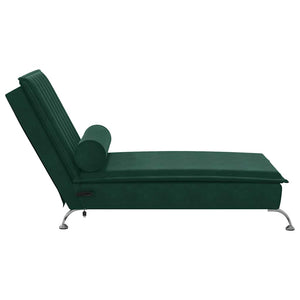 Massage Chaiselongue Dunkelgrün Samt