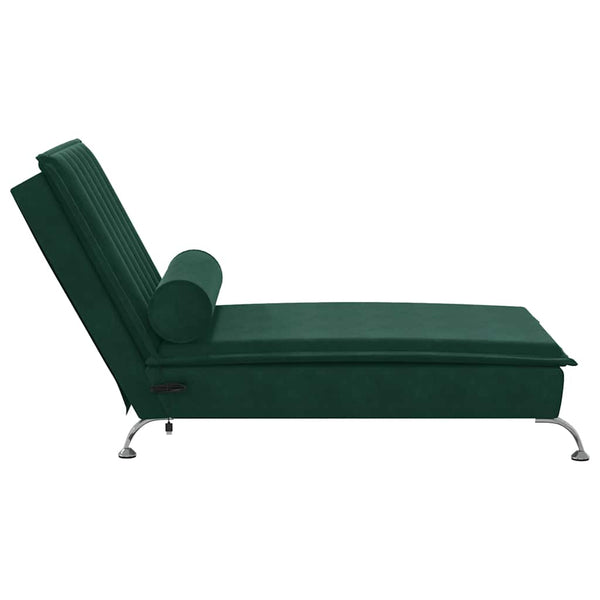 Massage Chaiselongue Dunkelgrün Samt
